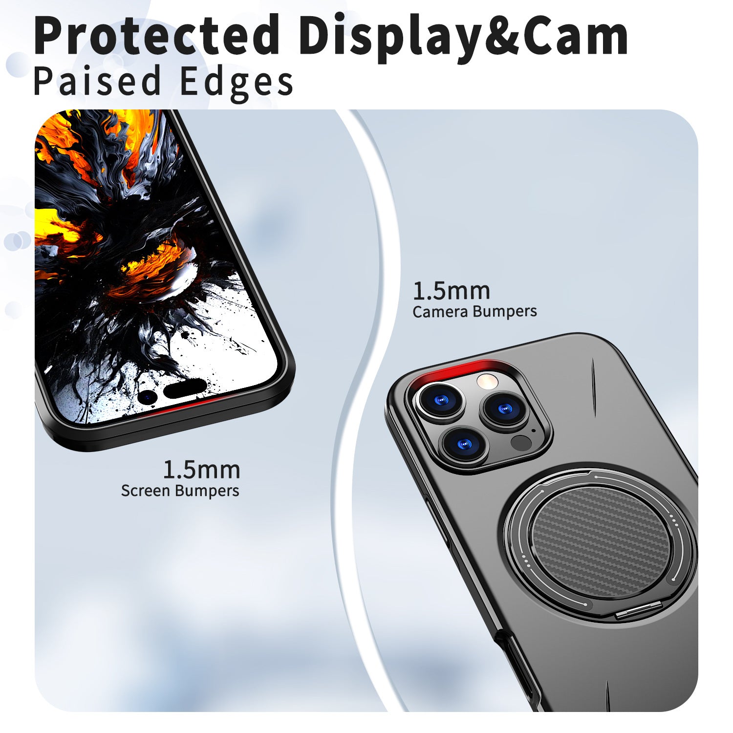 Magnetic Ring Stand Phone Case for iPhone 16 Pro Max | 120° Rotating Metal Kickstand, Shockproof &amp; MagSafe Compatible