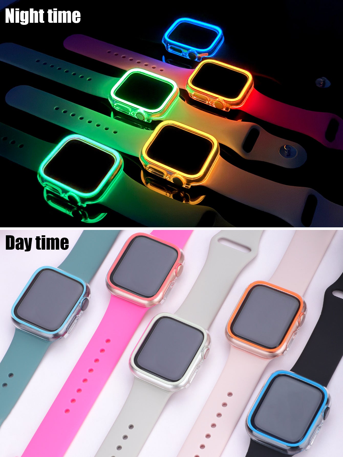 Transparent glow-in-the-dark protective case for Apple Watch Series 11