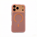 Clear Magnetic Phone Case with Colored Silicone Bumper for iPhone 17 Pro Max | Anti-Yellowing, Shockproof, MagSafe Compatible