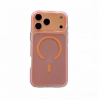 Clear Magnetic Phone Case with Colored Silicone Bumper for iPhone 17 Pro Max | Anti-Yellowing, Shockproof, MagSafe Compatible