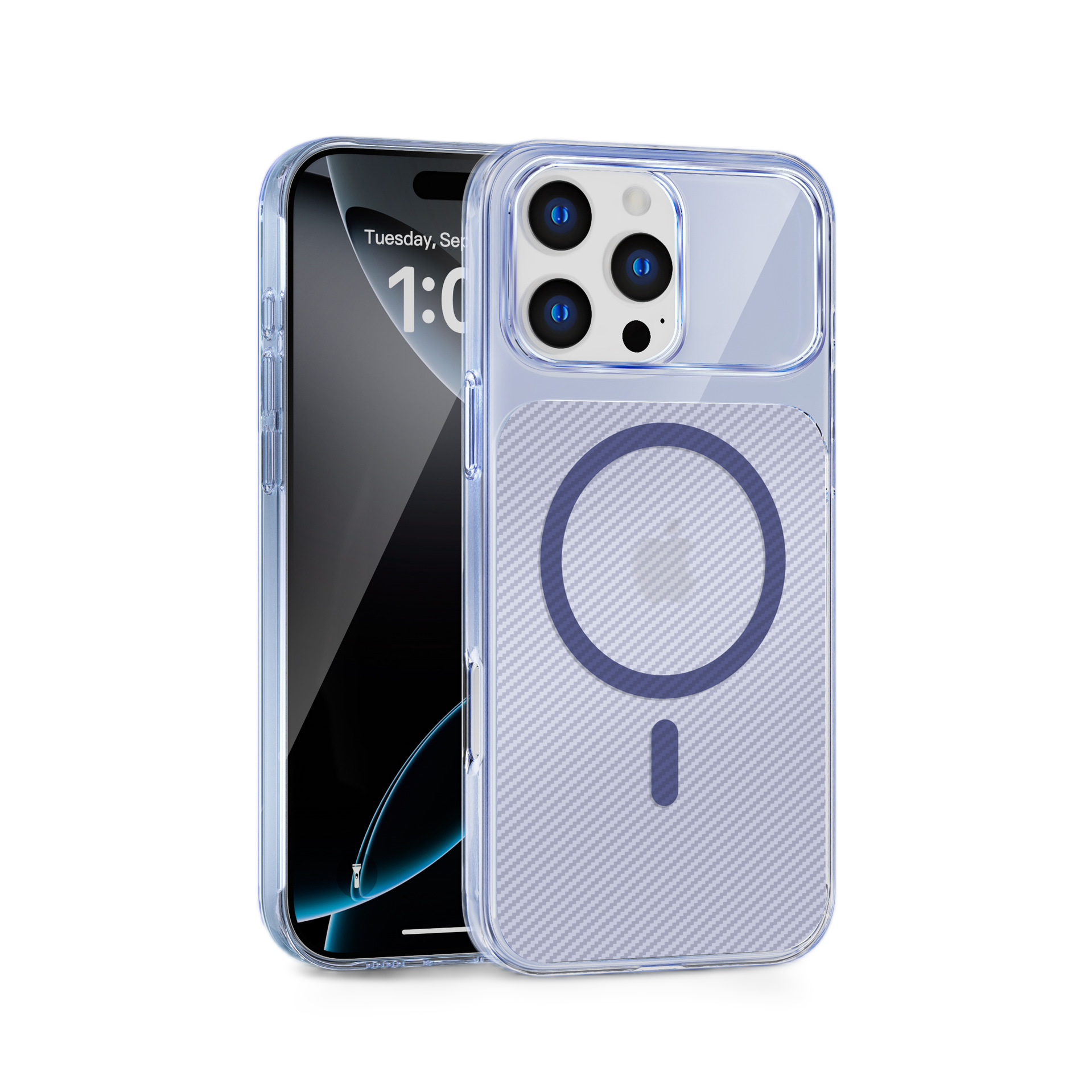 Magnetic Carbon Fiber Texture Phone Case for iPhone 16 Pro Max | Slim Shockproof Design, MagSafe Compatible