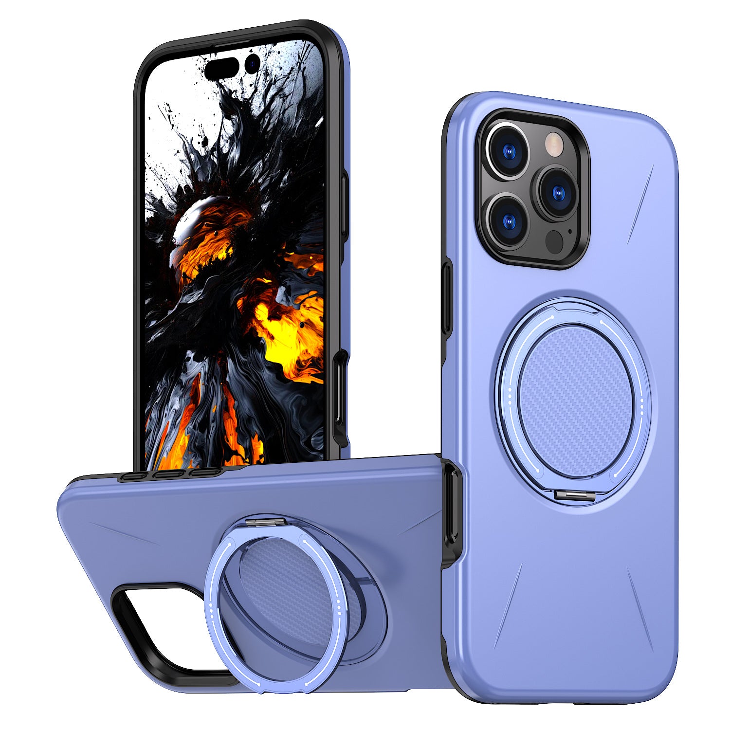 Magnetic Ring Stand Phone Case for iPhone 16 Pro Max | 120° Rotating Metal Kickstand, Shockproof &amp; MagSafe Compatible