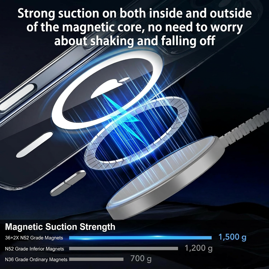 AI Camera Button Clear Magnetic Phone Case&nbsp; | Anti-Yellowing, Shockproof, MagSafe Compatible