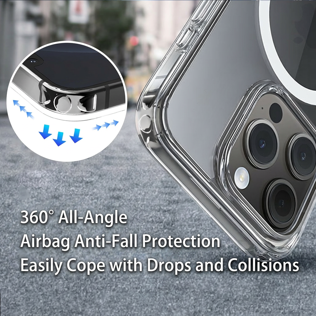 AI Camera Button Clear Magnetic Phone Case&nbsp; | Anti-Yellowing, Shockproof, MagSafe Compatible
