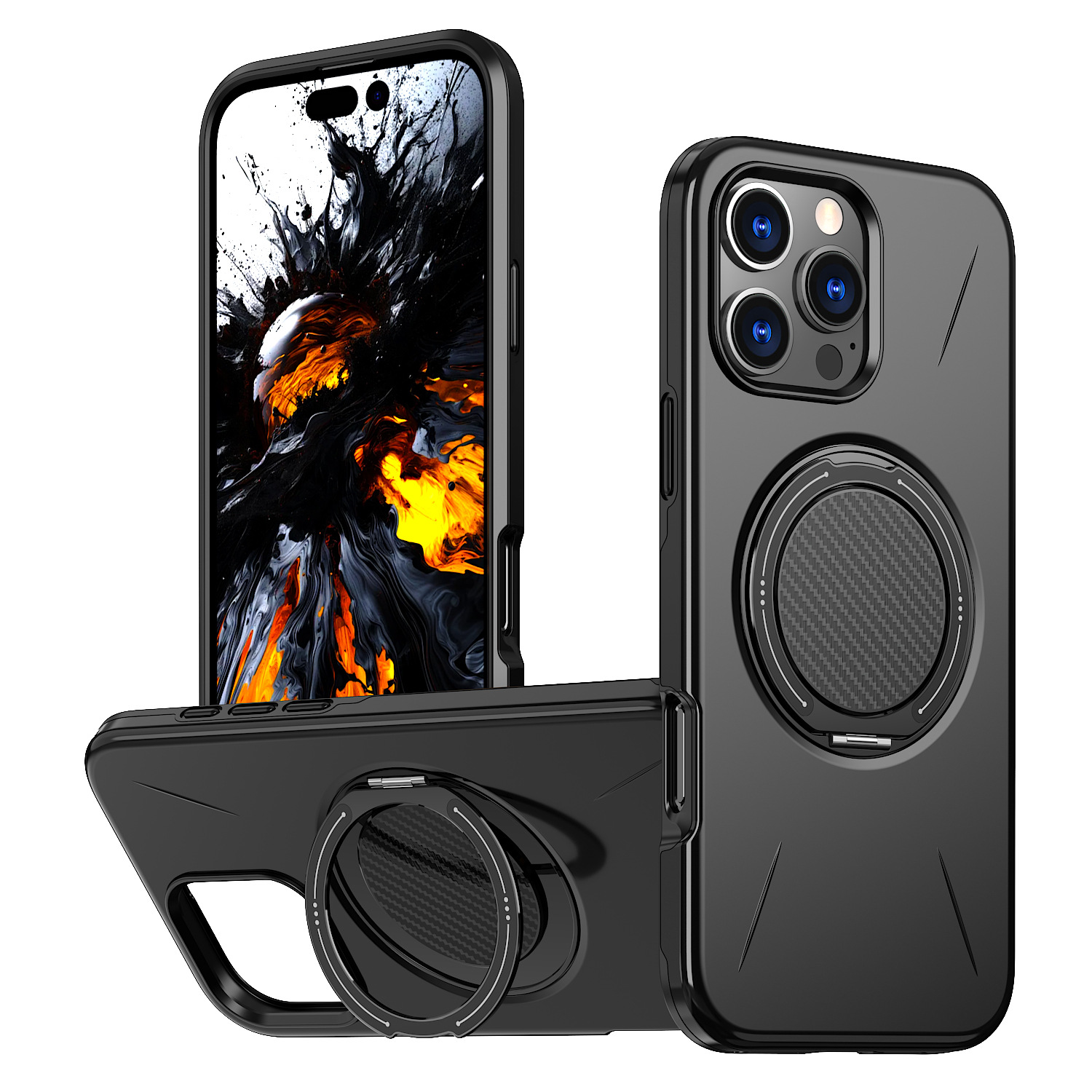 360° Rotating Magnetic Car Mount Phone Case for iPhone 16 Pro (7)