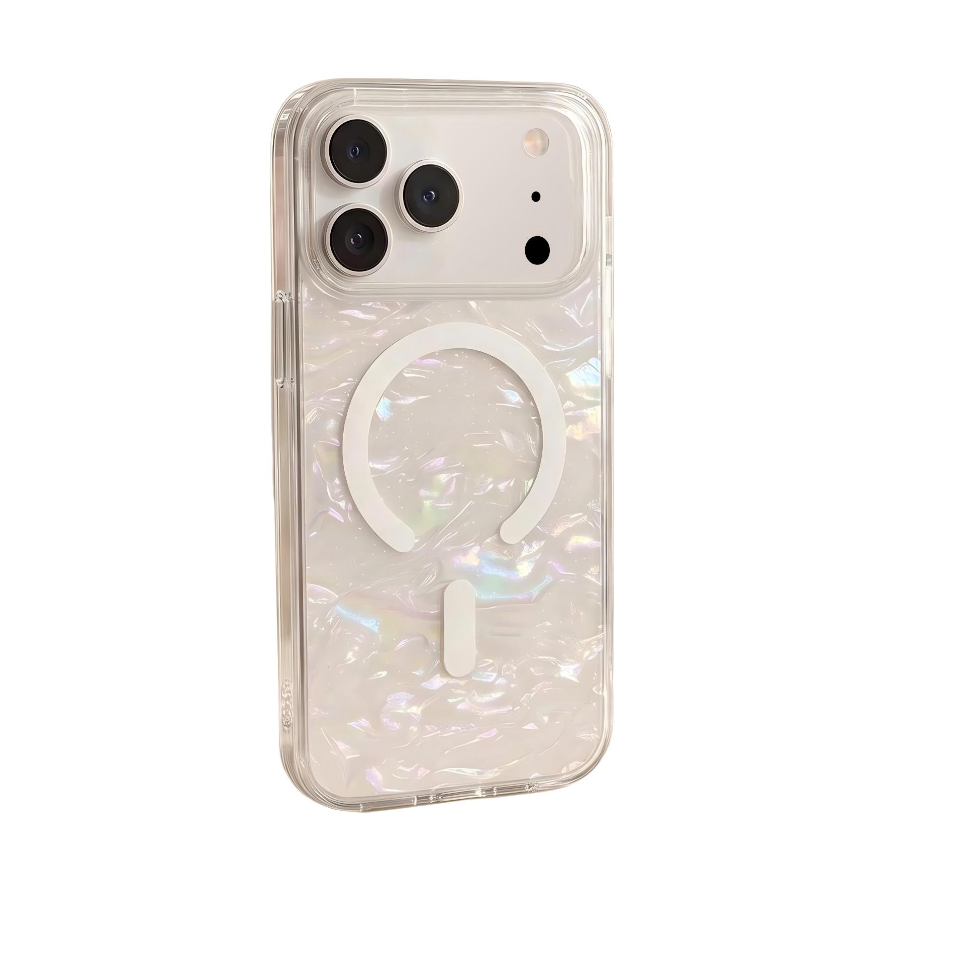 Glitter Shell-Textured Magnetic Case (5)(1)